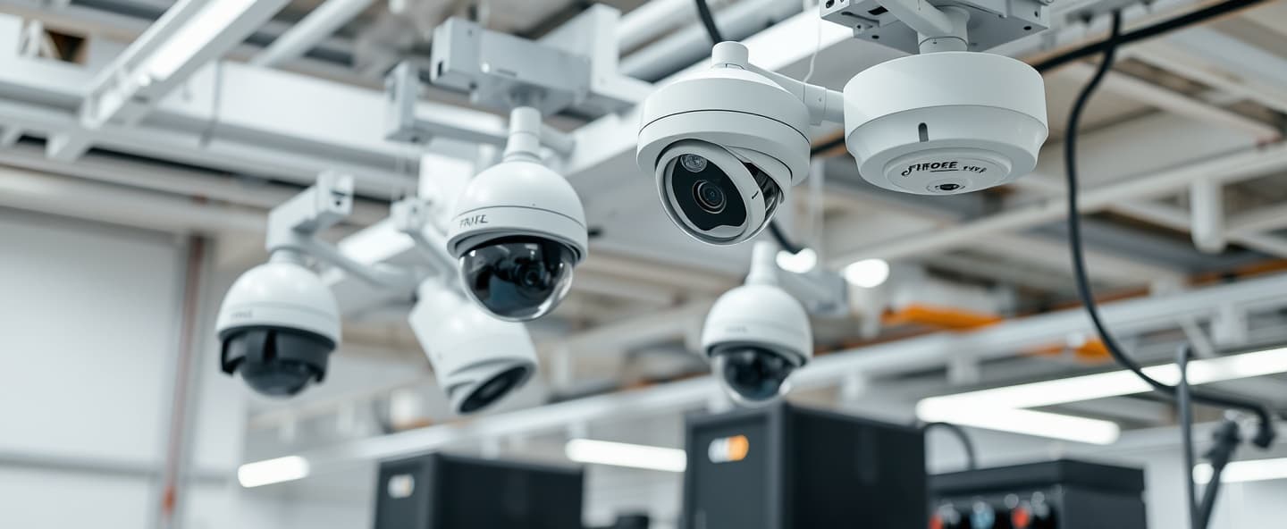 Industriële camera's in een productiehal